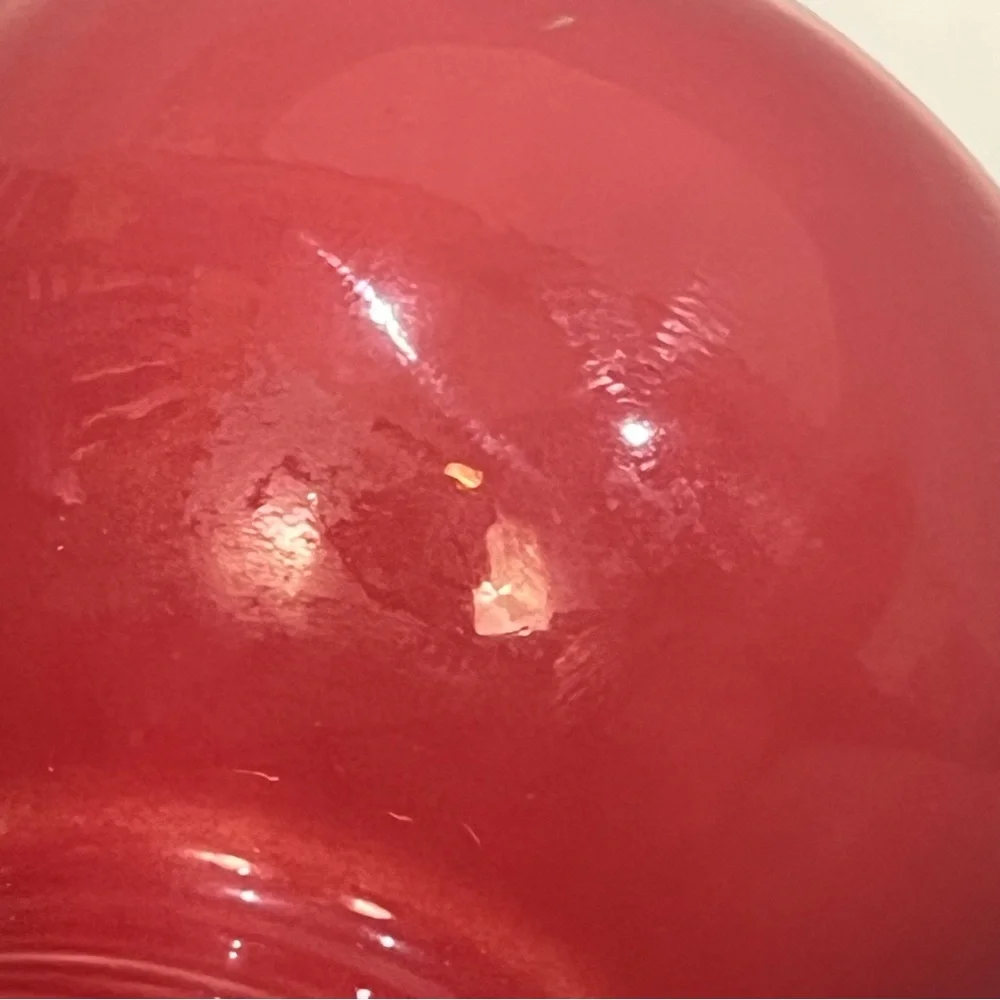 Vintage Fiestaware Small Red Ceramic Round Salt And Pepper Shakers